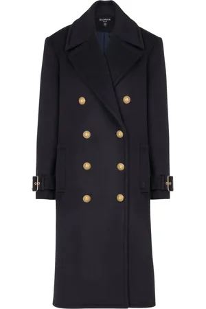 Balmain Kappa, Dam, XS, Oversize kappa med korsad knäppning