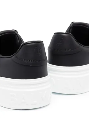 Balmain Skor, Dam, 40 EU, Bomull, Svarta och vita kalvskinnssneakers