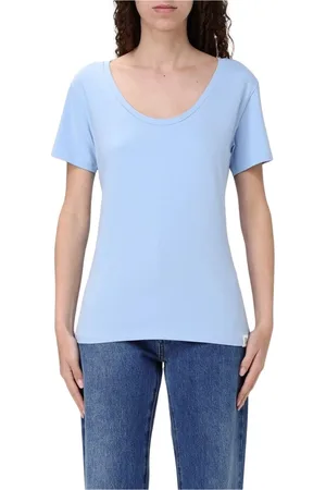 Peuterey Topp, Dam, M, Bomull, Vit kortärmad scoop neck T-shirt