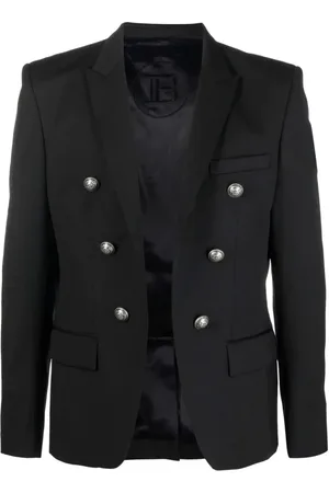 Balmain Jacka, Herr, M, Svart Ull Blazer Jacka