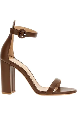 Gianvito Rossi Skor, Dam, 36 EU, Läder, Bruna Blockklack Sandaler