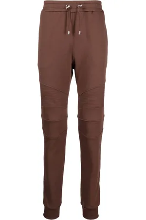 Balmain Byxor, Herr, M, Bomull, Stiliga Bruna Slim Fit Sweatpants