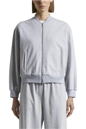 PESERICO SIGN Sweatshirts & Hoodies, Dam, 2Xl, Bomull, Bomber sweatshirt i mjuk stretchig bomull