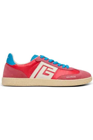 Balmain Skor, Herr, 46 EU, Nylon, Svan mocka och nylon sneakers