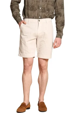 Masons Shorts, Herr, XL, Bomull, Off- Chino Bermuda Shorts med Herringbone Mönster