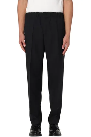 Jil Sander Byxor, Herr, M, Svarta Ull Elastiska Midjbyxor