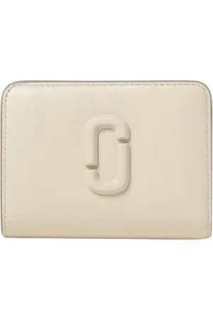 Marc Jacobs Accessoarer, Dam, ONE Size, Läder, Vit Läder Kompakt Plånbok