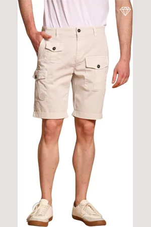 Masons Shorts, Herr, 2Xl, Bomull, Cargo Bermuda Shorts i Stretch Satin