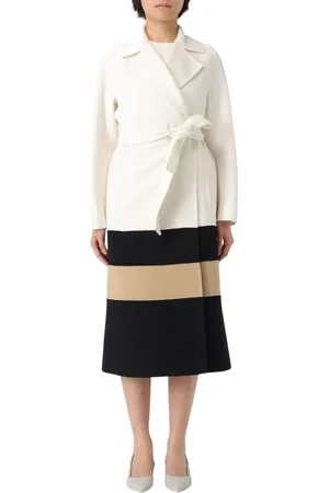 Max Mara Kappa, Dam, M, Vit ullrock med bälte