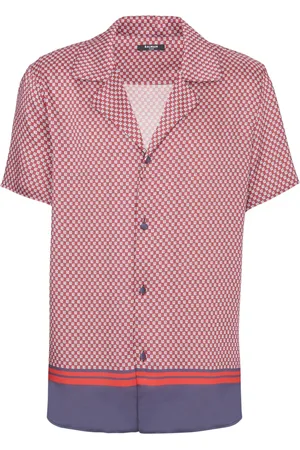 Balmain Skjorta, Herr, XS, Polyester, Mini monogramtryckt skjorta