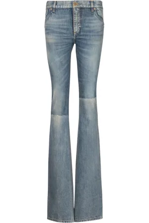 Balmain Jeans, Dam, M, Denim, Västra bootcut denim jeans