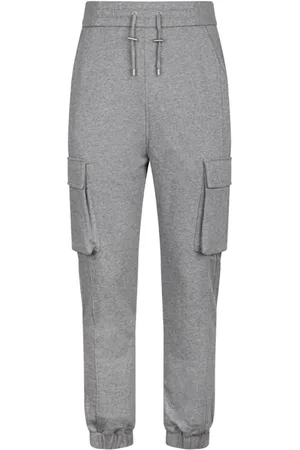 Balmain Byxor, Herr, XS, Bomull, Grå Cargo Joggers med Logo Print
