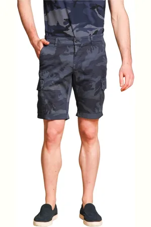 Masons Shorts, Herr, L, Bomull, Camouflage Cargo Shorts Slim Fit Blå
