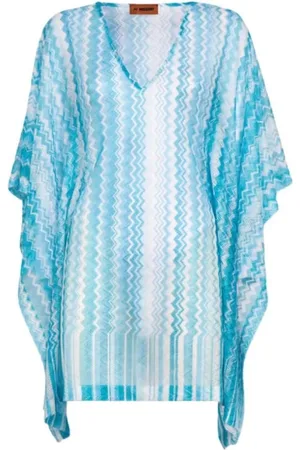Missoni Badkläder, Dam, M, Blå Chevron Cover Up Klänning