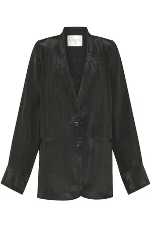 FORTE FORTE Jacka, Herr, M, Svart Satin Oversized Blazer