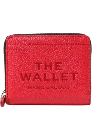 Marc Jacobs Accessoarer, Dam, ONE Size, Läder, Svart läder ZipAround plånbok