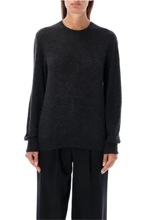 Saint Laurent Stickade tröjor & koftor, Dam, S, Kashmir, Cashmere Silk Crewneck Sweater