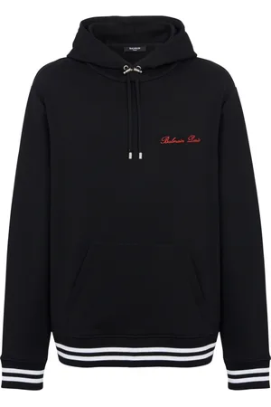 Balmain Sweatshirts & Hoodies, Herr, XL, Bomull, Signatur Hoodie