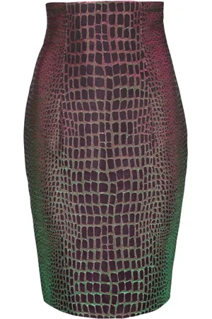 Balmain Kjol, Dam, M, Iridescent Croco Jacquard Kjol