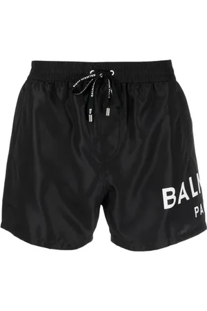 Balmain Badkläder, Herr, M, Läder, Svart Boxer Badkläder