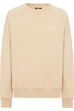 Balmain Sweatshirts & Hoodies, Herr, XL, Bomull, Ljus Logo Sweatshirt