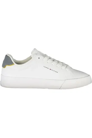 Tommy Hilfiger Skor, Herr, 43 EU, Polyester, Vit Polyester Sneaker med Vadderad Innersula