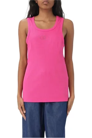 Liu Jo Topp, Dam, XS, Bomull, Räfflad Tanktop Logodetalj