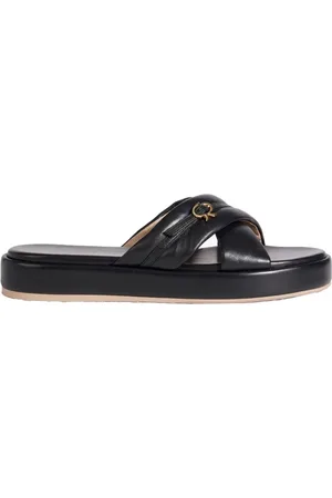 Gianvito Rossi Skor, Dam, 42 EU, Läder, Svarta Nappa Läder Sandaler Tillverkade i Italien