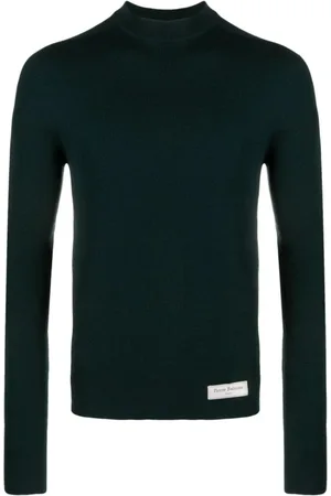 Balmain Stickade tröjor & koftor, Herr, XL, Grön Ull Casual Sweatshirt
