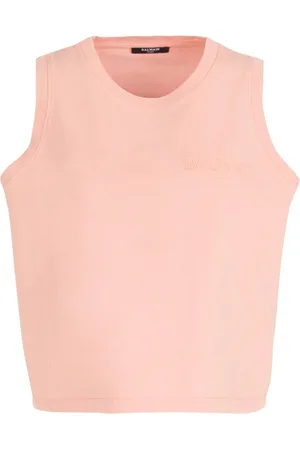 Balmain Topp, Dam, XL, Bomull, Tank Top med Vintage Broderi