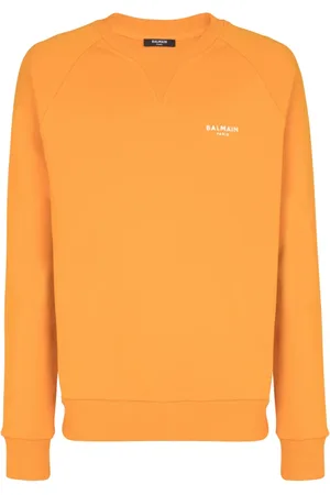 Balmain Sweatshirts & Hoodies, Herr, S, Bomull, logo print sweatshirt i bomull