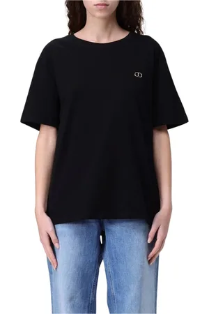 Twin-Set Topp, Dam, S, Bomull, Vit kortärmad T-shirt
