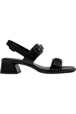 Camper Skor, Dam, 41 EU, Läder, Svarta Läderblockklack Sandaler
