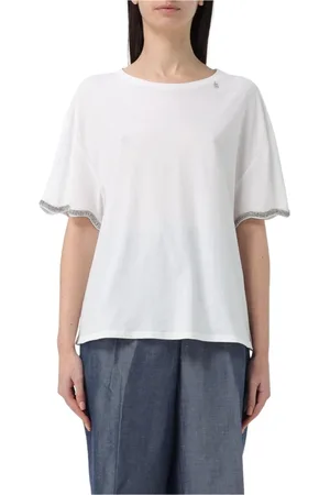 Liu Jo Topp, Dam, L, Svart Rhinestone Kortärmad Tee