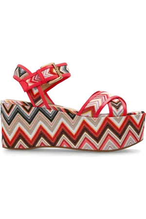 Missoni Skor, Dam, 40 EU, Läder, Mönstrade platåsandaler