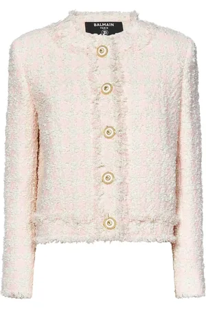 Balmain Jacka, Dam, S, Tweed, Rosa Tweedjacka Chic Stil