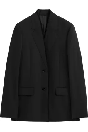 Totême Jacka, Dam, M, Läder, Rå Revers Blazer med Oavslutade Kanter