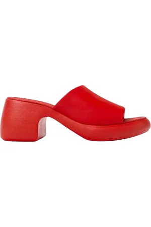 Camper Skor, Dam, 40 EU, Röda Chunky Heel Sandaler