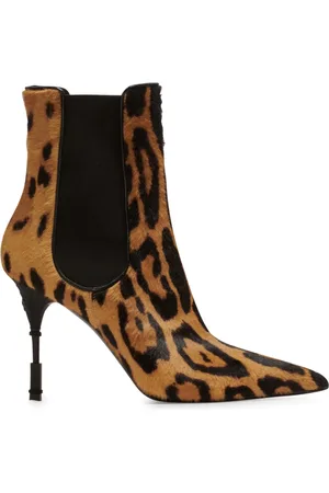 Balmain Skor, Dam, 36 EU, Läder, Moneta leopardmönstrade läder ankelboots