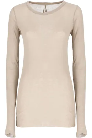 Rick Owens Topp, Dam, M, Svart SemiSheer Rå Hem Topp