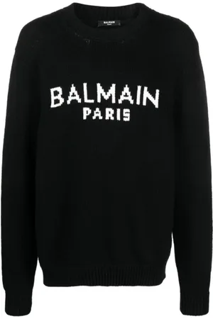 Balmain Stickade tröjor & koftor, Herr, S, Merino Cardigan i Svart
