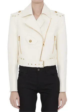 Balmain Jacka, Dam, M, Vit skinnbikerjacka