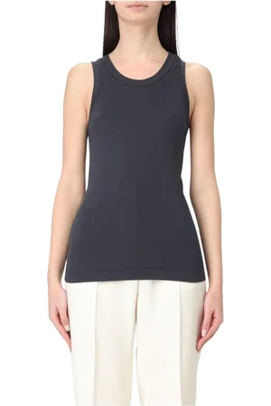 Brunello Cucinelli Topp, Dam, S, Bomull, Beige Ribbad Tanktop