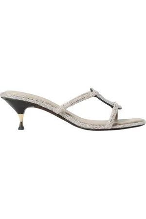 Tory Burch Skor, Dam, 38 EU, Mocka, Rhinestone Klackmules