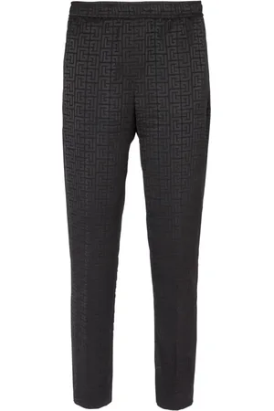 Balmain Byxor, Herr, M, Satin monogram jacquard byxor