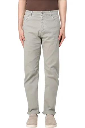 Brunello Cucinelli Byxor, Herr, M, Bomull, Grå Straight Leg Byxor