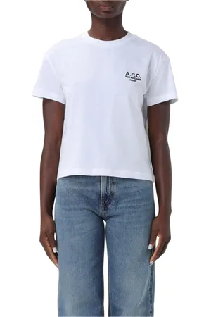 A.P.C. Topp, Dam, M, Bomull, Svart kortärmad Tee kvinna
