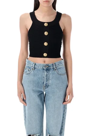 Balmain Topp, Dam, S, Polyester, Knäppt Båtringad Topp