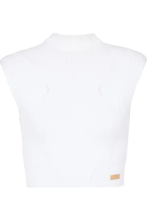 Balmain Topp, Dam, M, Polyester, Ribbstickad topp
