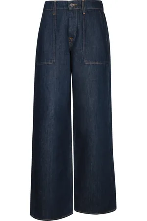 7 for all Mankind Jeans, Dam, W28, Bomull, Breda höga jeans